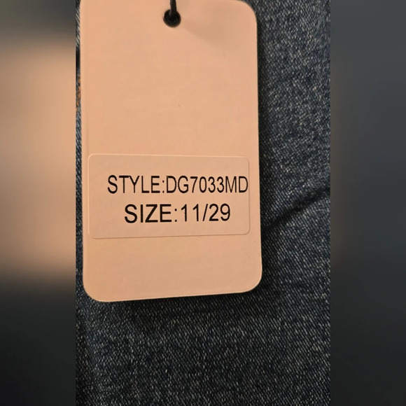 Dark Washed Mom Jeans With Rolled Up Denim - Picture 5 of 13